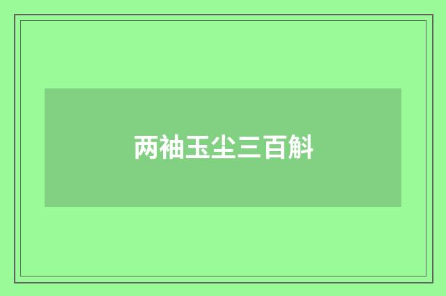 两袖玉尘三百斛
