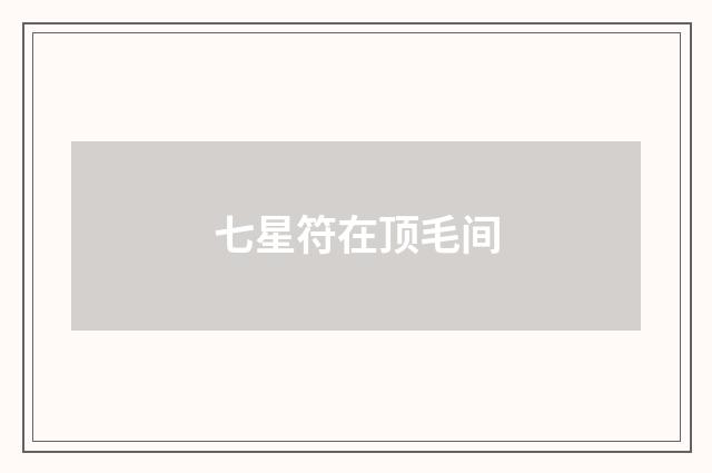 七星符在顶毛间