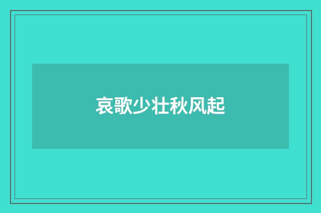 哀歌少壮秋风起