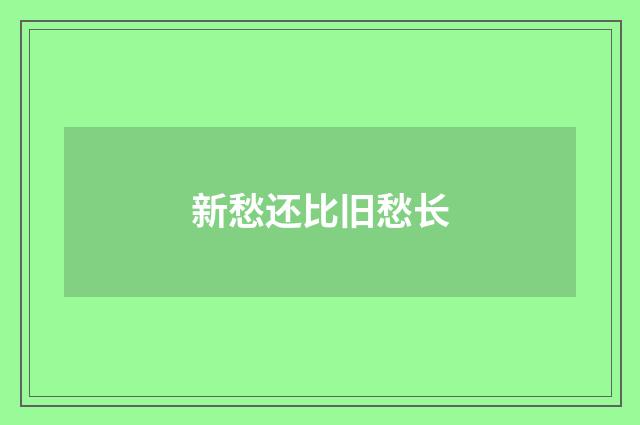 新愁还比旧愁长