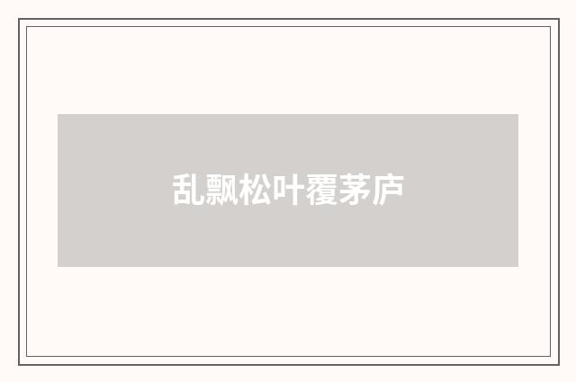 乱飘松叶覆茅庐