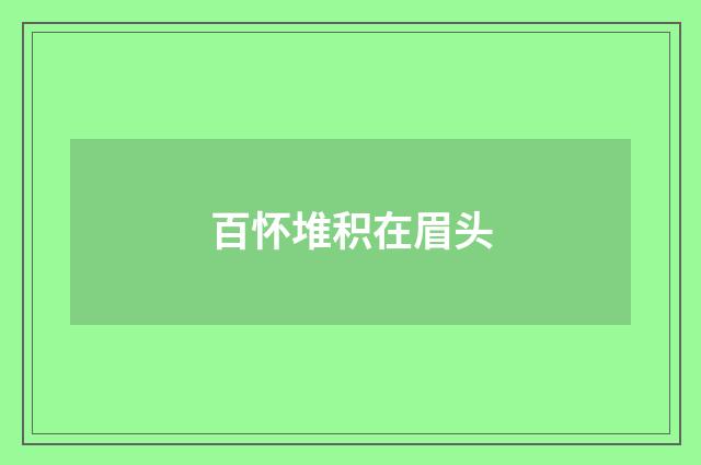 百怀堆积在眉头