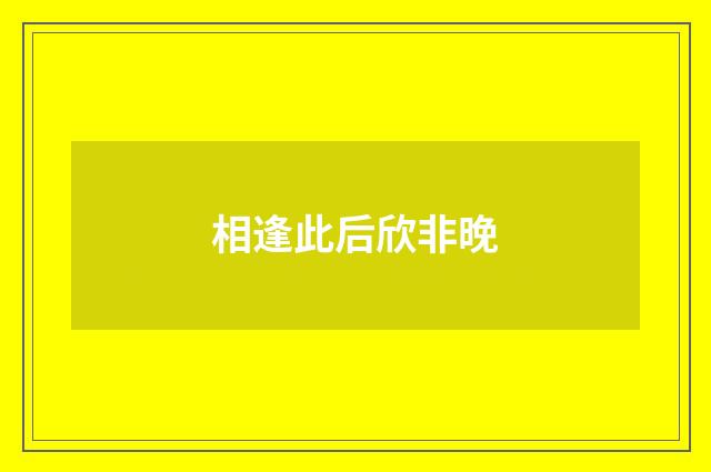 相逢此后欣非晚