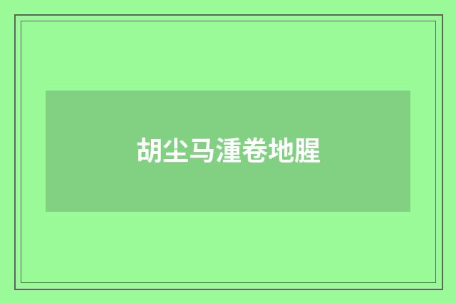 胡尘马湩卷地腥