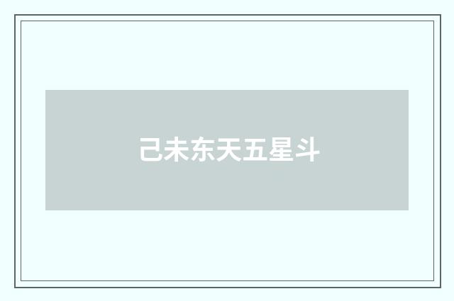 己未东天五星斗