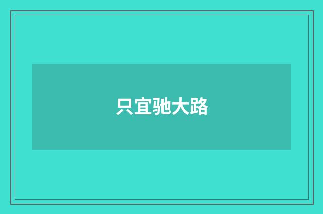 只宜驰大路