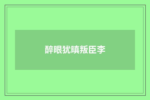醉眼犹瞋叛臣李