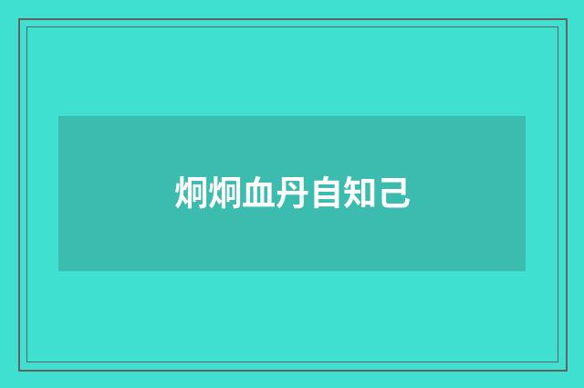 炯炯血丹自知己