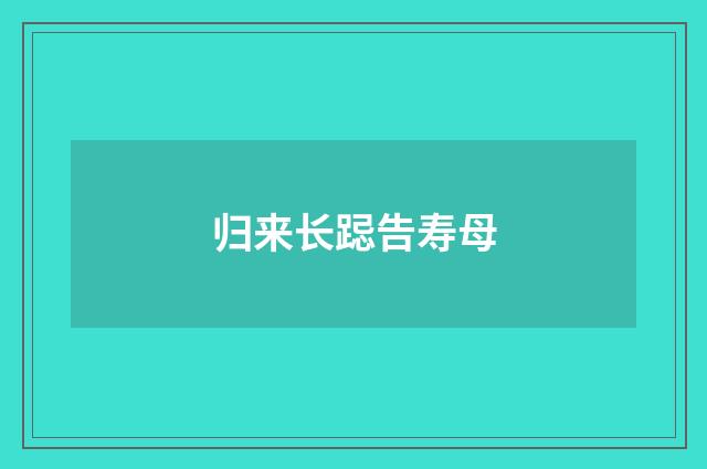 归来长跽告寿母