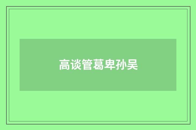 高谈管葛卑孙吴