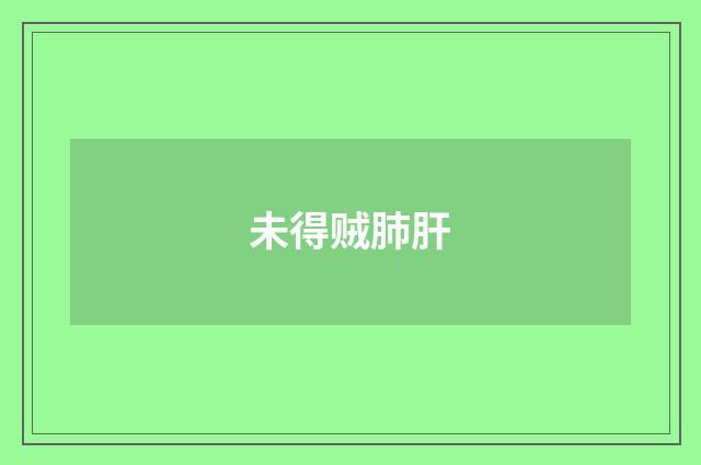 未得贼肺肝