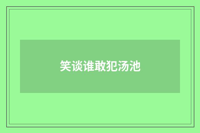 笑谈谁敢犯汤池