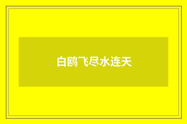 白鸥飞尽水连天