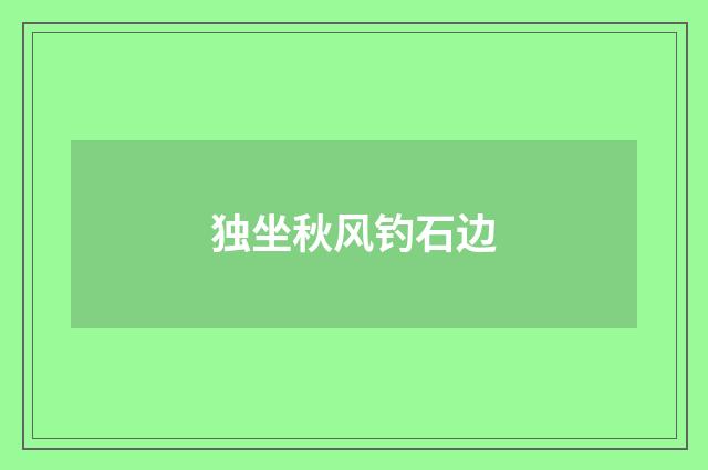 独坐秋风钓石边