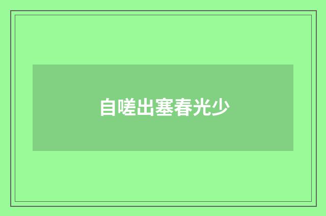 自嗟出塞春光少