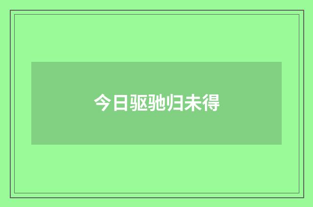 今日驱驰归未得