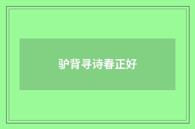 驴背寻诗春正好