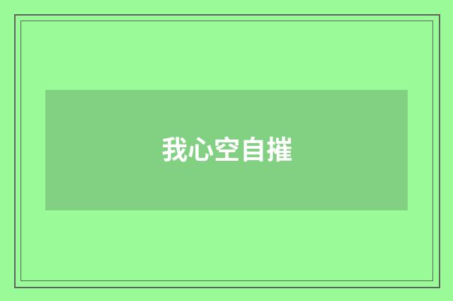 我心空自摧