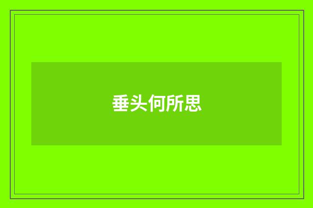 垂头何所思