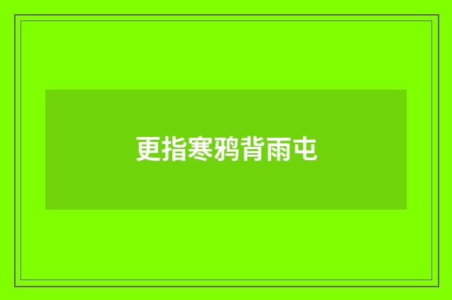 更指寒鸦背雨屯