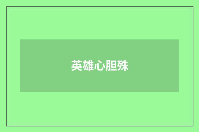 英雄心胆殊