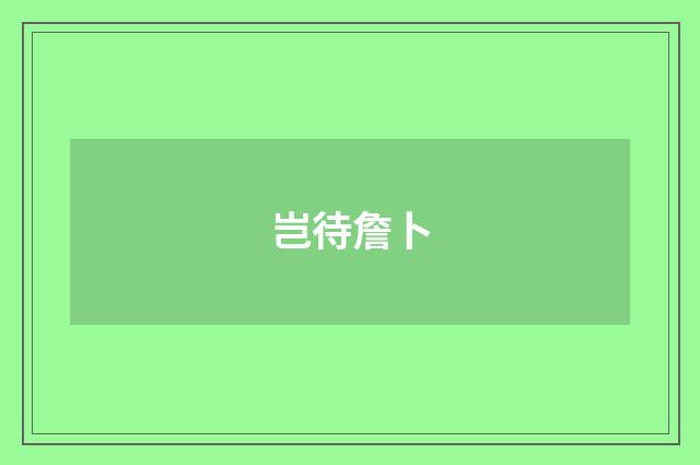 岂待詹卜