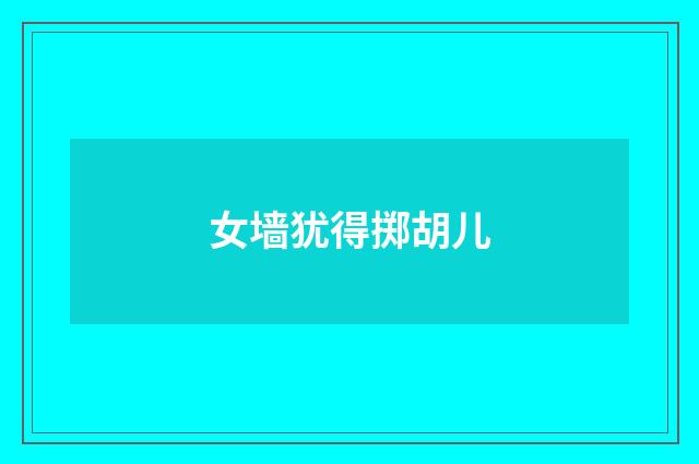 女墙犹得掷胡儿