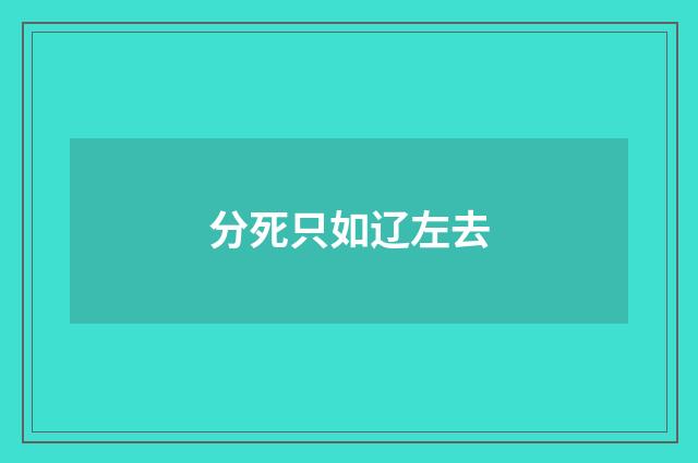分死只如辽左去