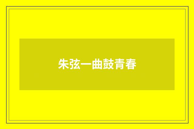 朱弦一曲鼓青春
