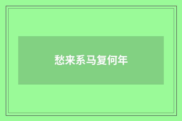 愁来系马复何年