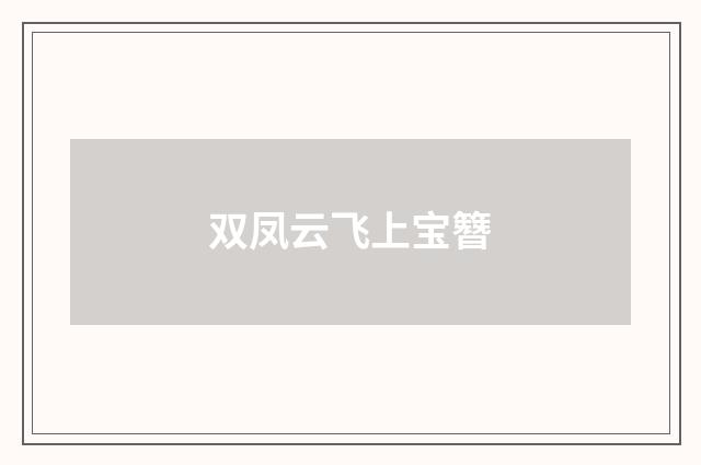 双凤云飞上宝簪