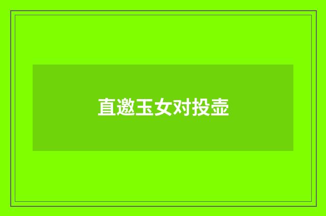直邀玉女对投壶