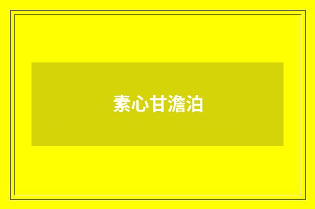 素心甘澹泊