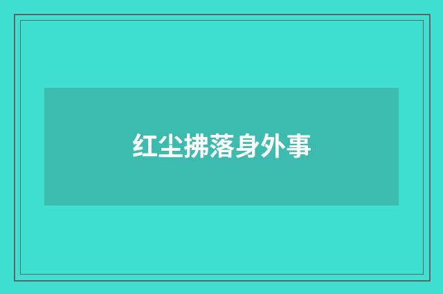 红尘拂落身外事