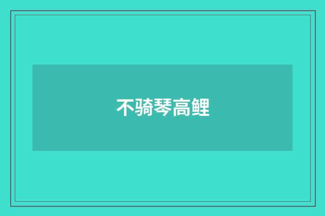 不骑琴高鲤