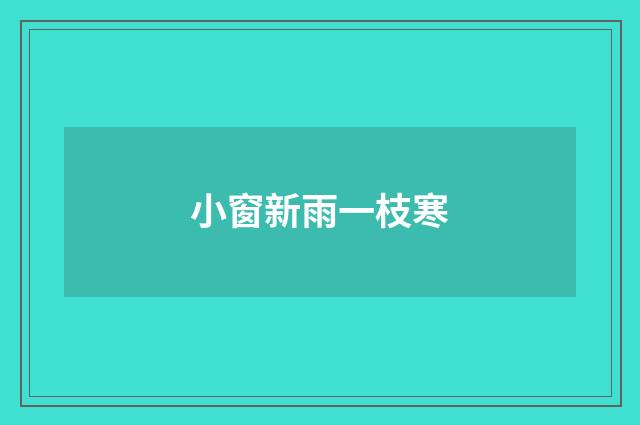 小窗新雨一枝寒