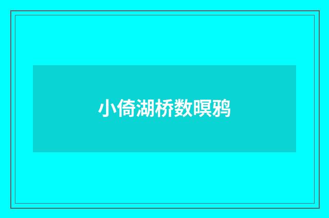小倚湖桥数暝鸦