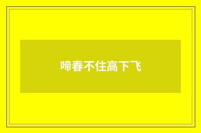 啼春不住高下飞