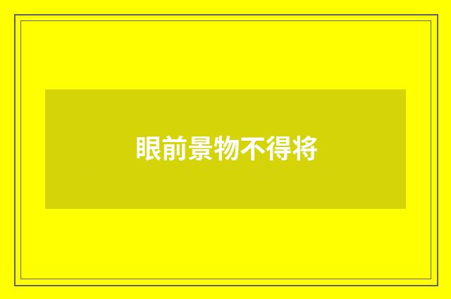 眼前景物不得将