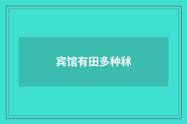 宾馆有田多种秫