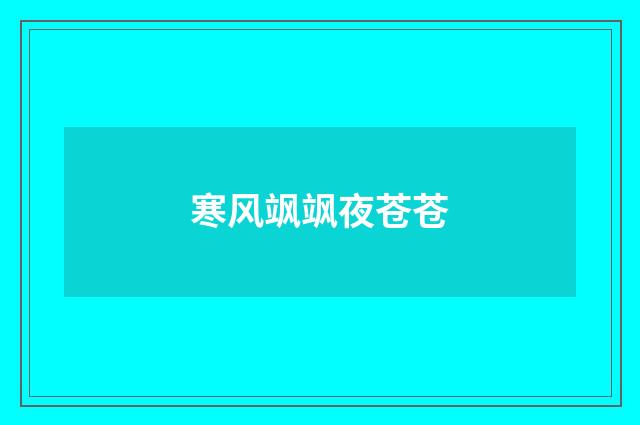 寒风飒飒夜苍苍