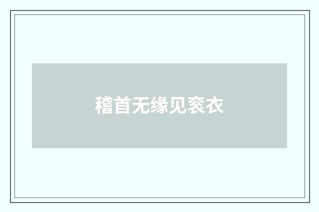 稽首无缘见衮衣