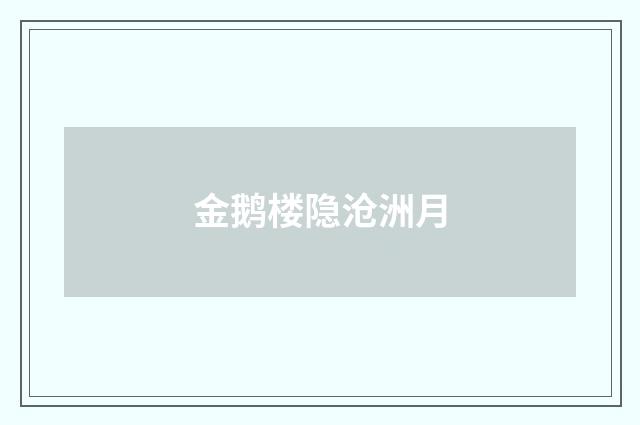 金鹅楼隐沧洲月