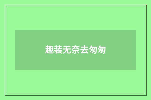 趣装无奈去匆匆