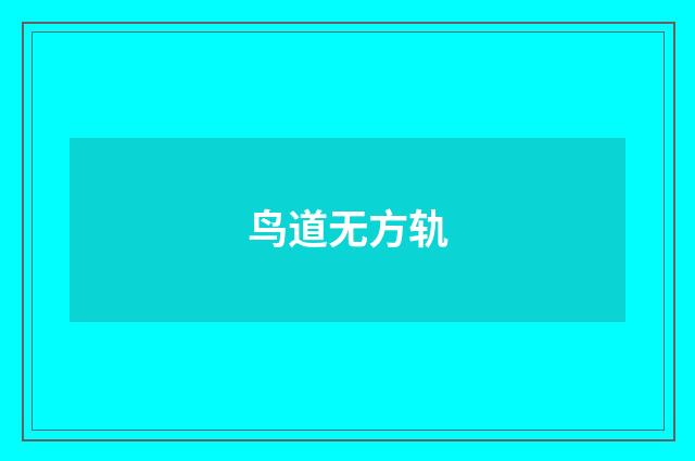 鸟道无方轨