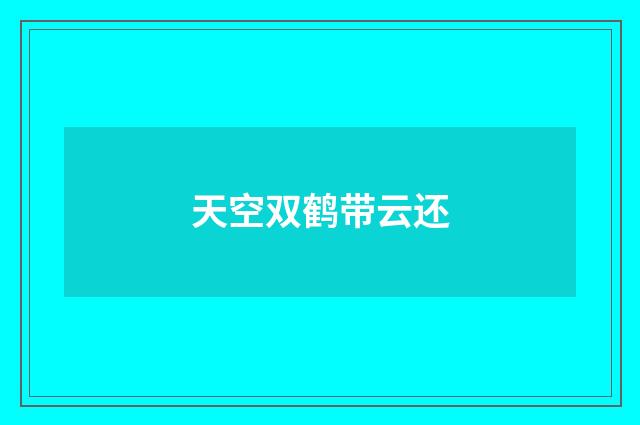 天空双鹤带云还