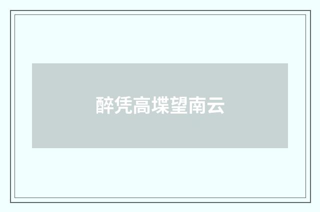 醉凭高堞望南云