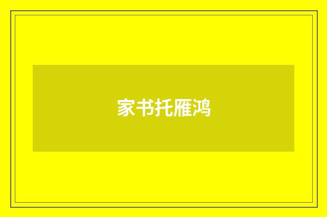 家书托雁鸿