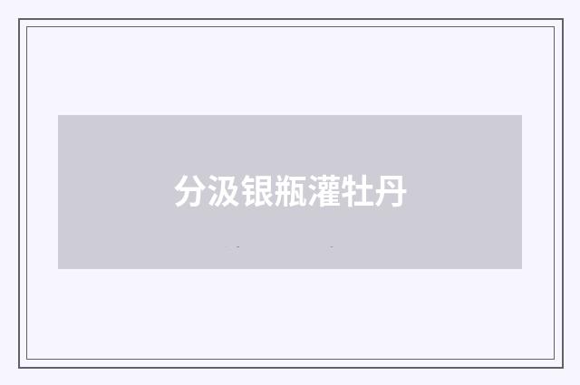 分汲银瓶灌牡丹