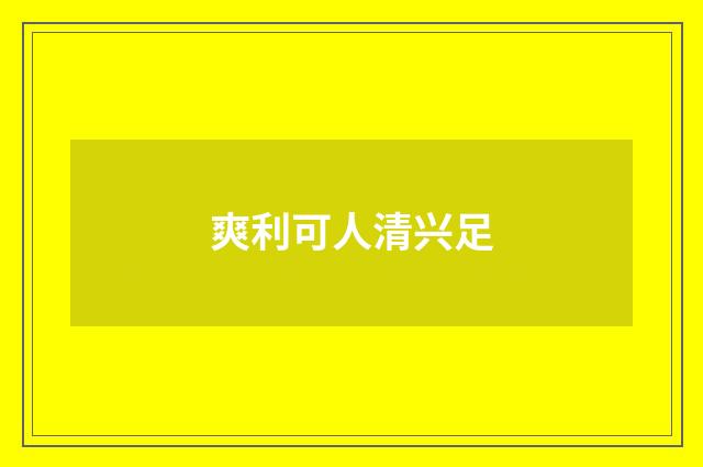 爽利可人清兴足